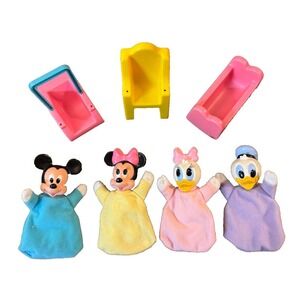 VTG 1991 Mattel Disney Baby Soft Tots Mickey Minnie Donald Daisy Furniture Lot